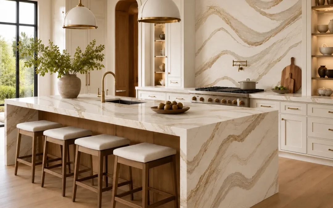 Statement Stone & Large Slab Surfaces Are Taking Over Luxury Interiors