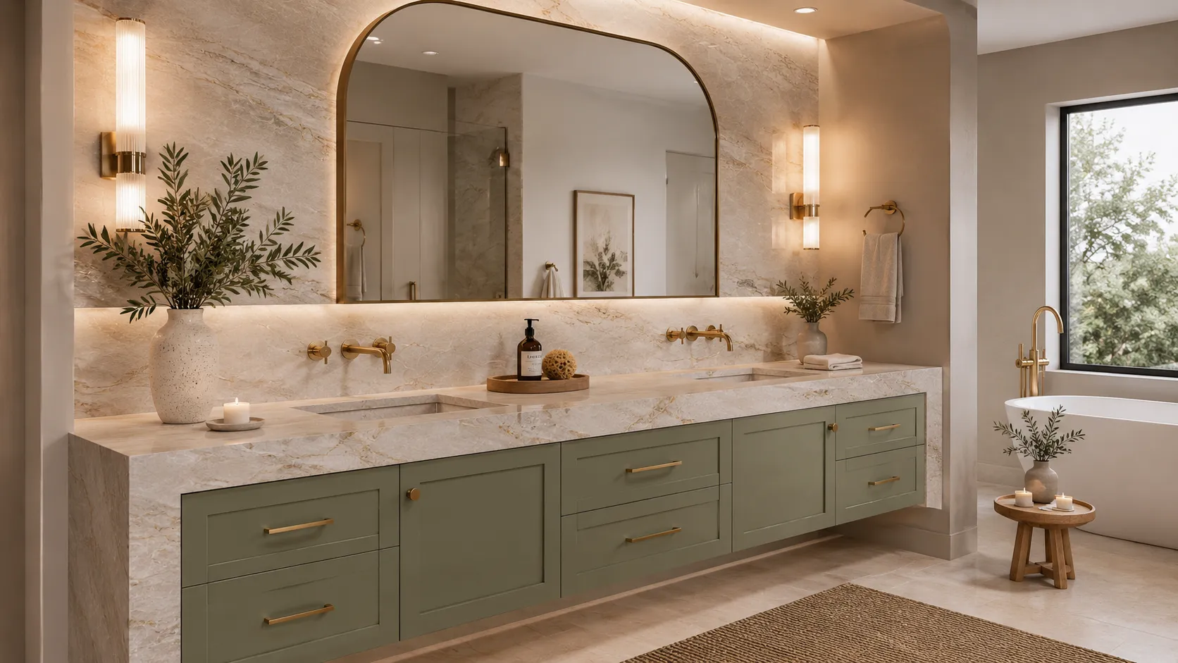 statement stone and quartz slabs are becoming the main feature