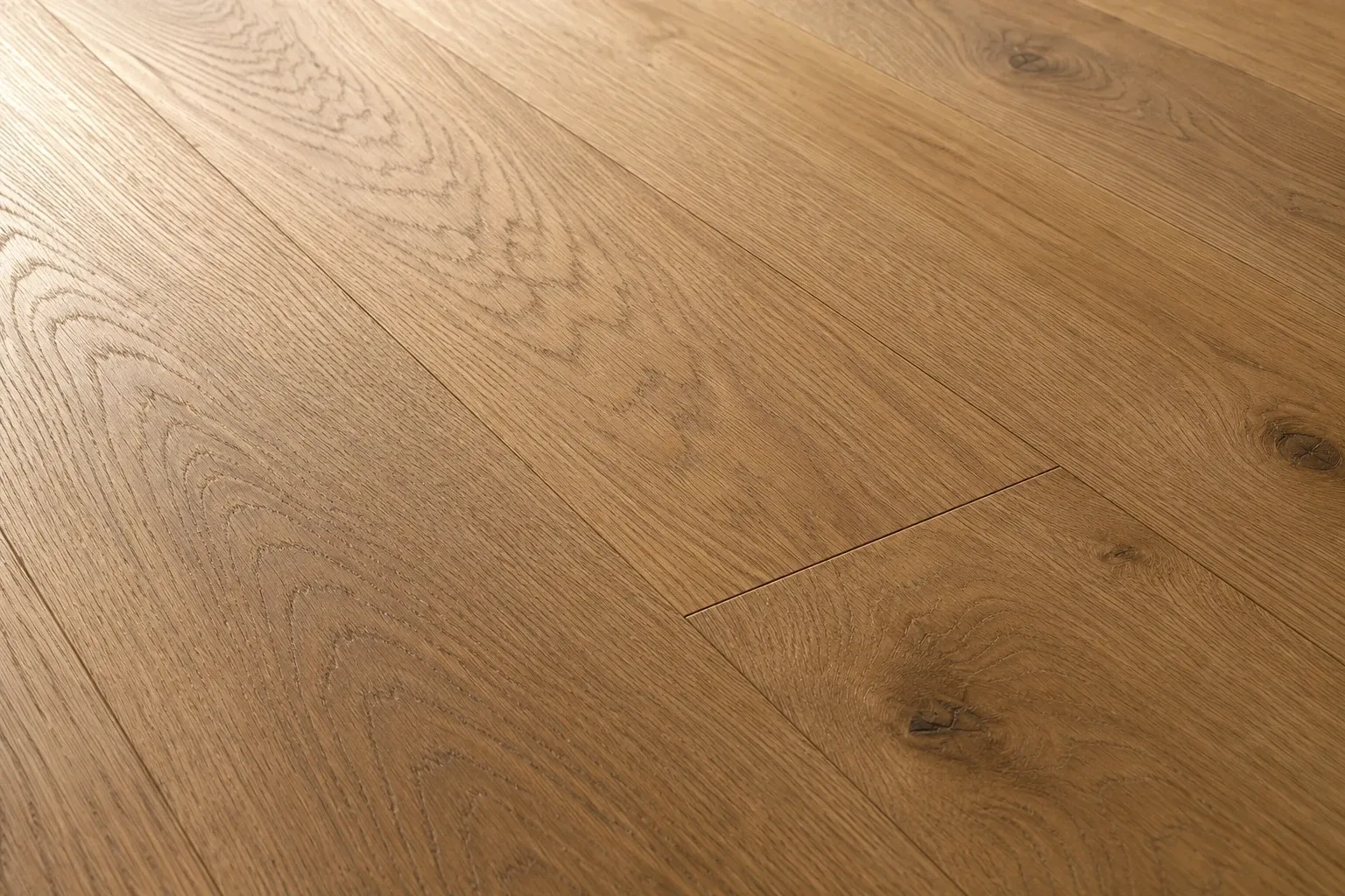 wire-brushed hardwood flooring with a matte finis