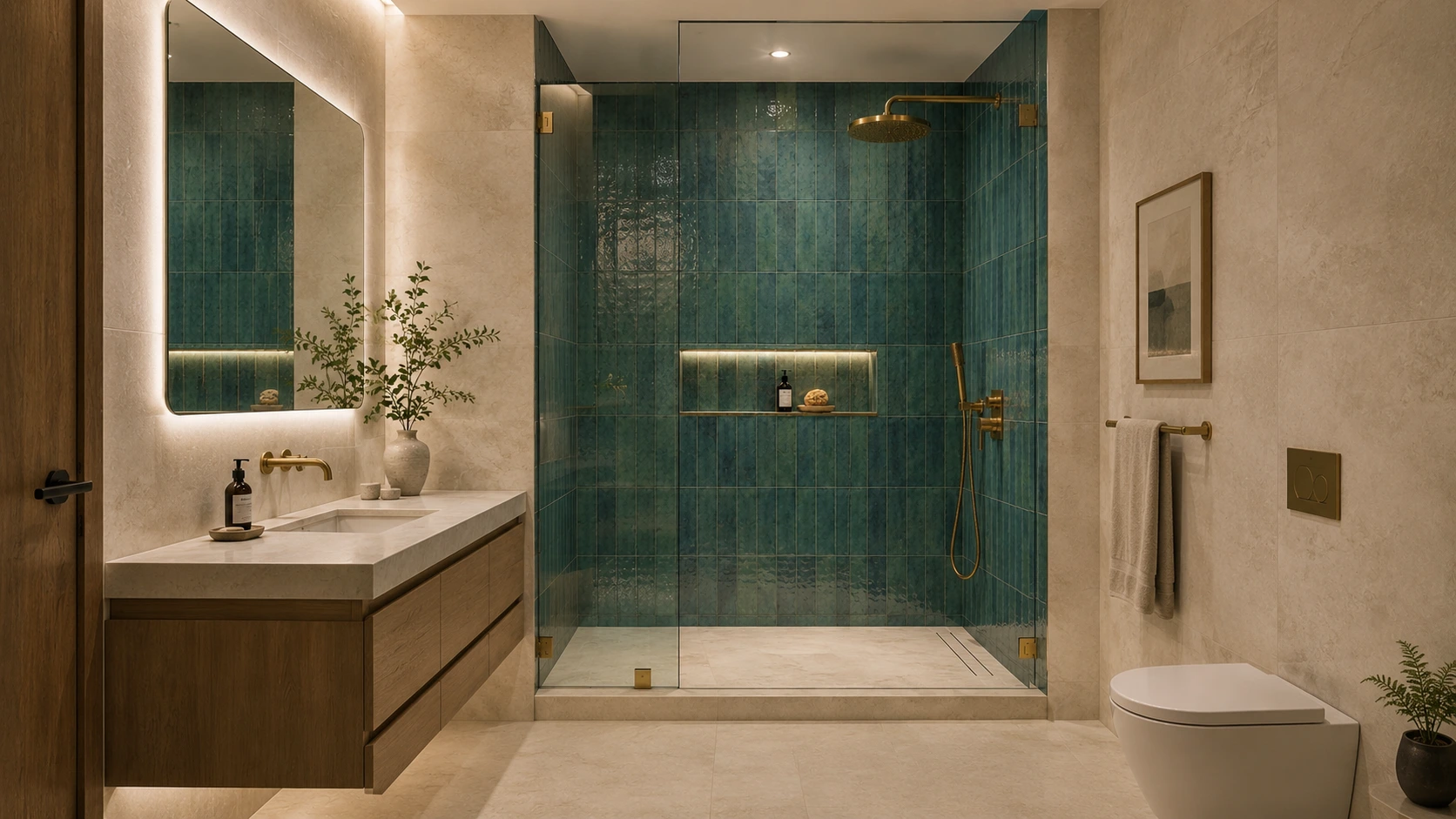 bathroom-layout-functional-zones-walk-in-shower-vanityjpg – karpet king design center functional bathroom layout with a clear path between the vanity, toilet area and walk-in shower.